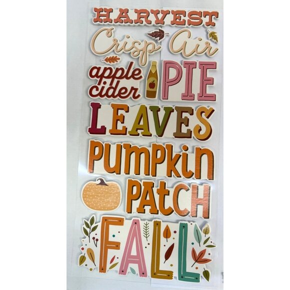 Simple Stories Harvest Market Fall Themed Foam Sticker Pack 29 Stickers - Picture 3 of 4
